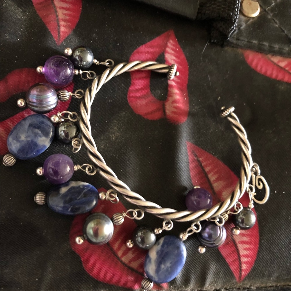 Unique Carolyn Pollock Sterling Silver Charm Bracelet- 535 $80 or $65 w/offer